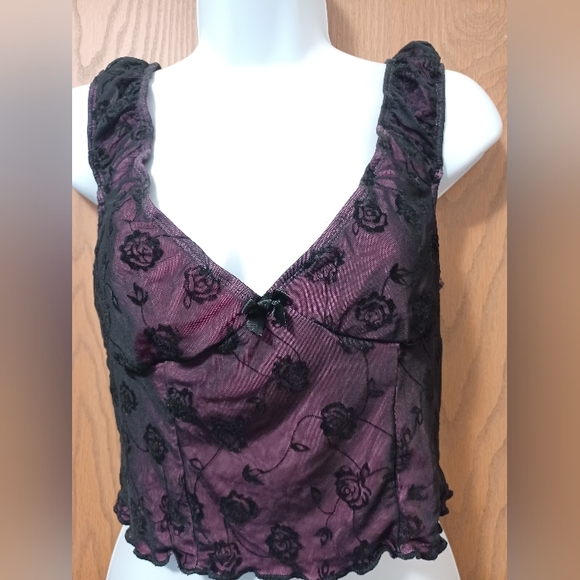 New coolane floral print mesh cropped tank top - Picture 7 of 13